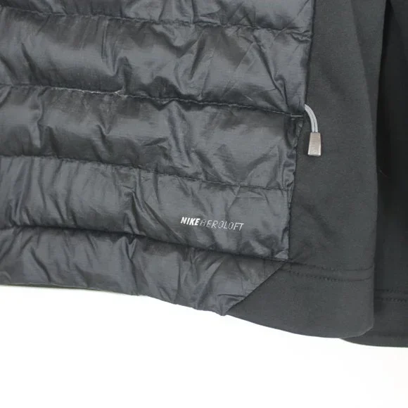 NIKE GOLF AEROLOFT Black Puffer Jacket Coat Woman Size XL Full Zipper Front L/S - Picture 4 of 14